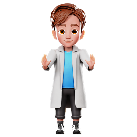 Businessman showing stop hands  3D Icon