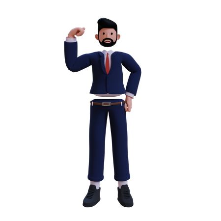 Businessman showing strong arm  3D Icon