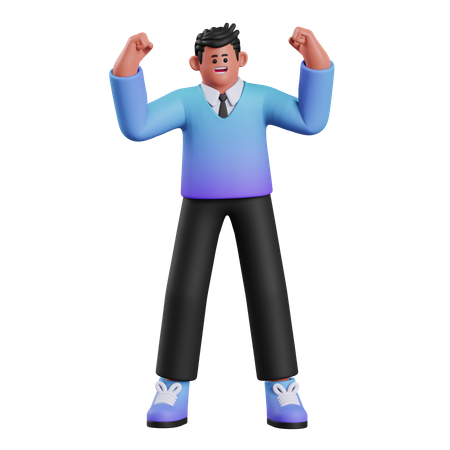 Businessman Showing Strong Arm  3D Icon