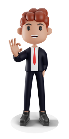 Businessman showing super gesture  3D Icon