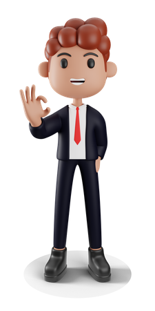 Businessman showing super gesture  3D Illustration