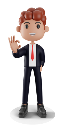 Businessman showing super gesture 3D Illustration