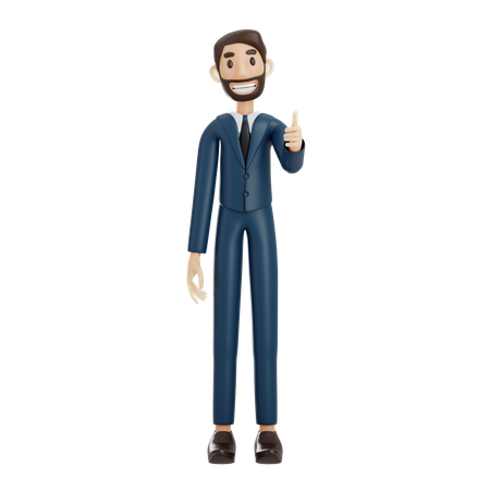 Businessman Showing Thumb Up  3D Illustration