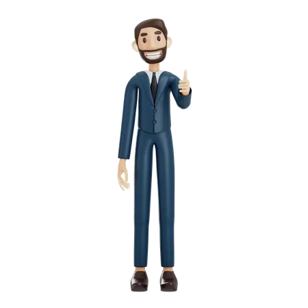 Businessman Showing Thumb Up  3D Illustration