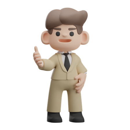 Businessman showing thumb up  3D Illustration