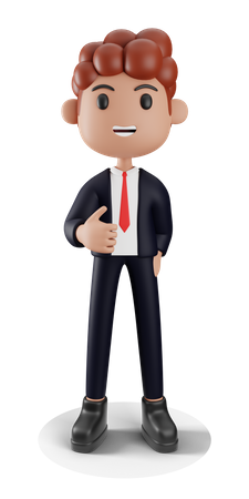 Businessman showing thumbs up  3D Icon