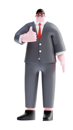 Businessman showing thumbs up  3D Icon