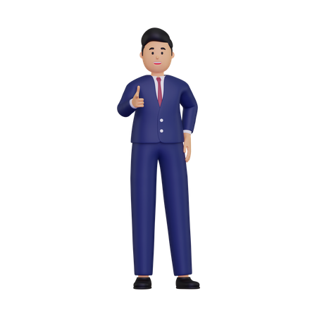 Businessman showing thumbs up  3D Icon