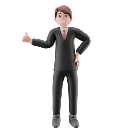 Businessman showing thumbs up  3D Icon