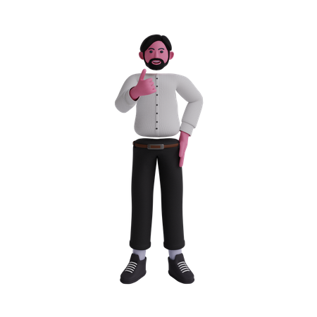 Businessman showing thumbs up  3D Illustration