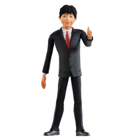 Businessman Showing Thumbs Up  3D Illustration