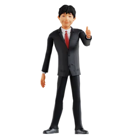 Businessman Showing Thumbs Up  3D Illustration