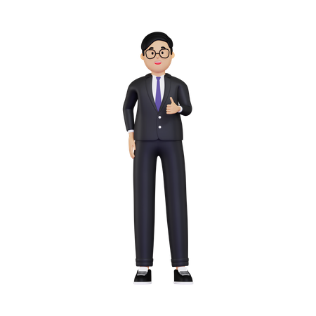 Businessman showing thumbs up  3D Illustration