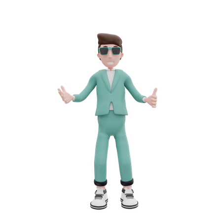 Businessman Showing thumbs up 3D Illustration