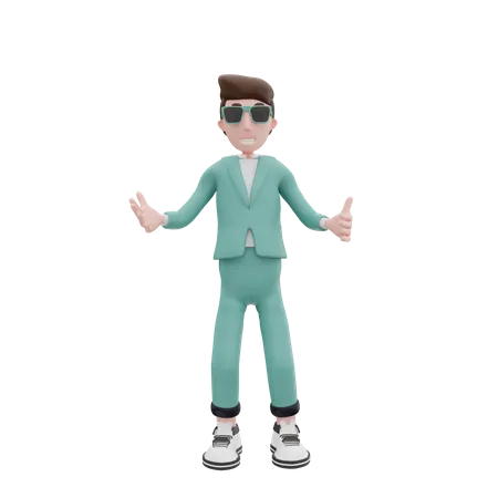 Businessman Showing thumbs up 3D Illustration