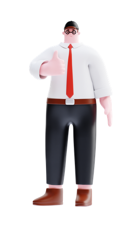 Businessman showing thumbs up 3D Illustration