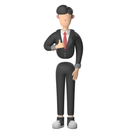 Businessman Showing Thumbs Up  3D Illustration