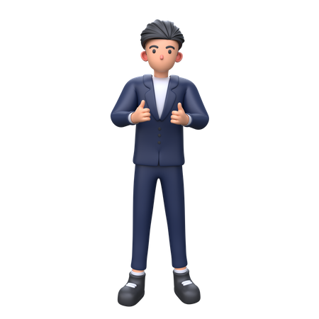 Businessman showing thumbs up gesture  3D Illustration