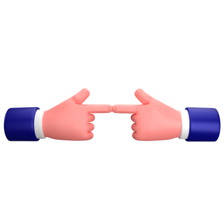 Businessman shy hand gesture  3D Icon