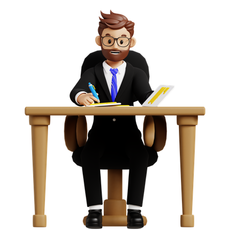 Businessman Signing Contract  3D Illustration