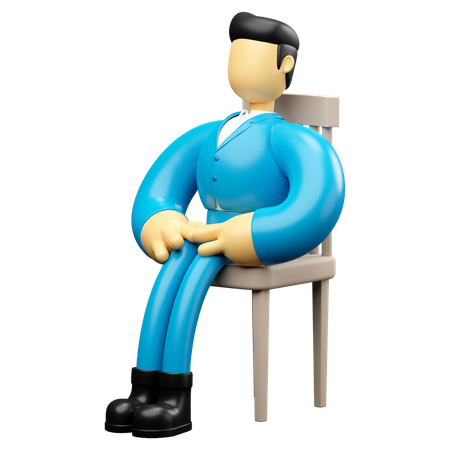 Businessman Sit On Chair  3D Illustration
