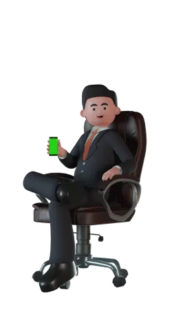 Businessman siting  3D Illustration