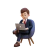 Businessman Sitting On Sofa And Working On Laptop With Thinking Pose