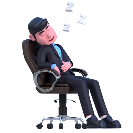 Businessman Sleeping  3D Illustration