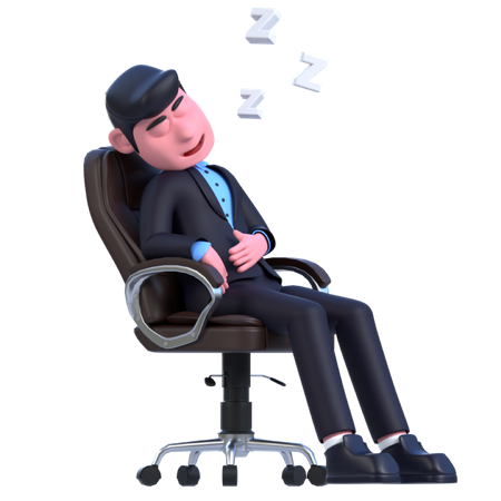 Businessman Sleeping 3D Illustration