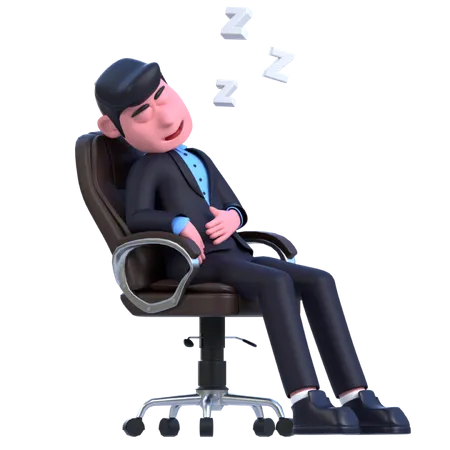 Businessman Sleeping 3D Illustration