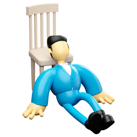 Businessman Sleeping On Chair  3D Icon