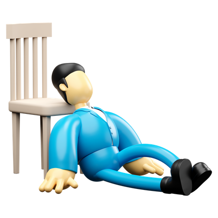 Businessman Sleeping On Chair 3D Illustration