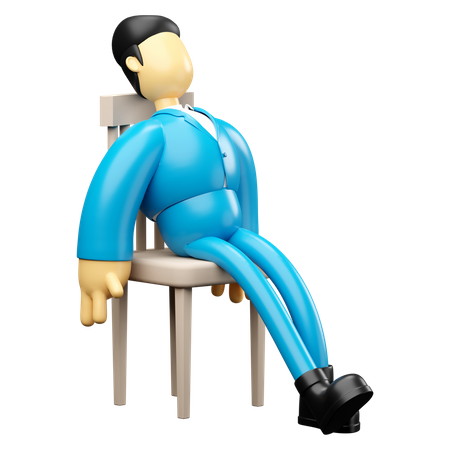 Businessman Sleeping On Chair 3D Illustration