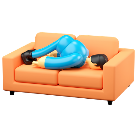 Businessman Sleeping On Sofa  3D Icon