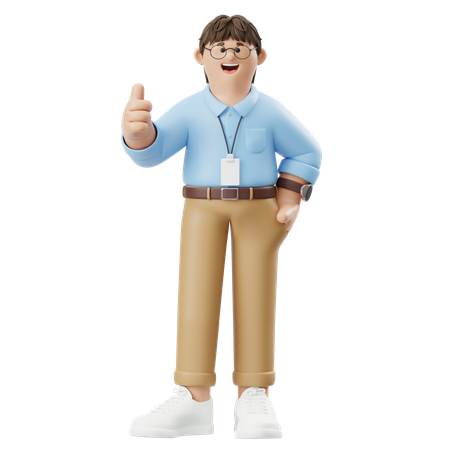 Businessman Smile And Thumbs Up  3D Illustration