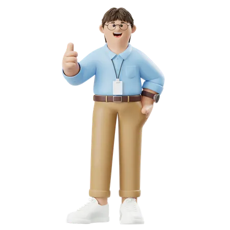 Businessman Smile And Thumbs Up  3D Illustration