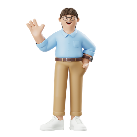 Businessman Smile To Welcome  3D Illustration