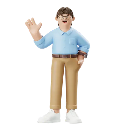 Businessman Smile To Welcome  3D Illustration