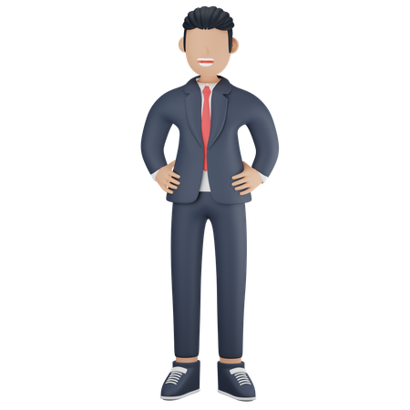 Businessman smiling  3D Illustration