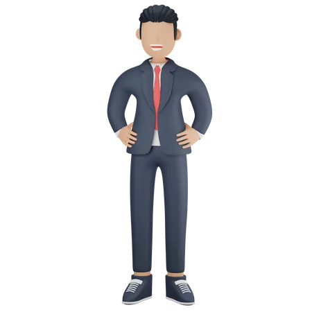 Businessman smiling  3D Illustration