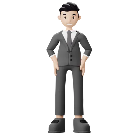 Businessman smiling while standing  3D Illustration