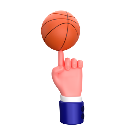 Businessman spinning a basketball on his finger hand gesture sign  3D Icon