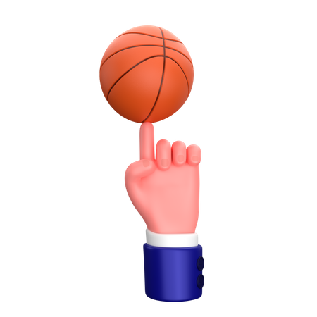 Businessman spinning a basketball on his finger hand gesture sign 3D Icon