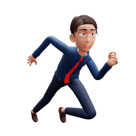 Businessman Sprint  3D Illustration