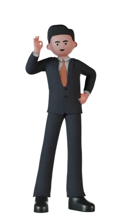 3 D Character Businessman Standing 3D Illustration