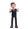 Businessman Standing And Giving Stress And Refused Pose