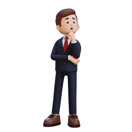 Businessman Standing And Thinking  3D Illustration