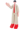 Businessman standing and waving hand