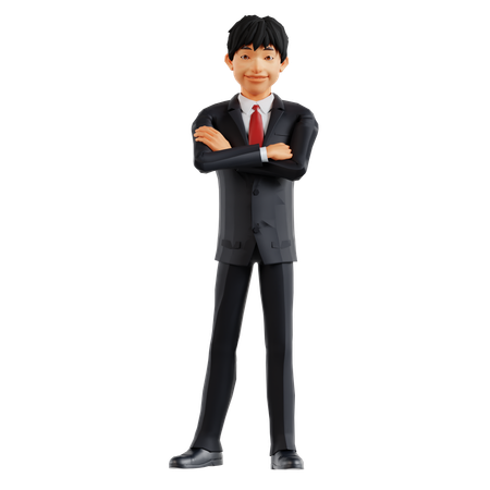 Businessman Standing Confidently  3D Illustration