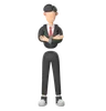 Businessman Standing Cross Hand